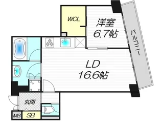 大阪府大阪市北区茶屋町【マンション】の間取り