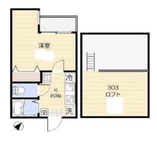 東京都文京区本駒込2【アパート】の間取り