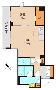 1LDKの間取り画像