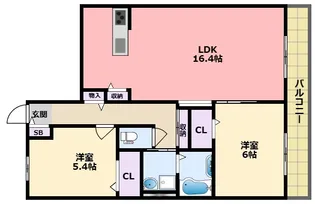 兵庫県西宮市甲子園口2【マンション】の間取り