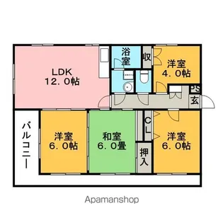 福岡県久留米市西町【マンション】の間取り