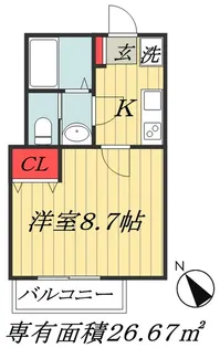 千葉県市川市市川2【マンション】の間取り