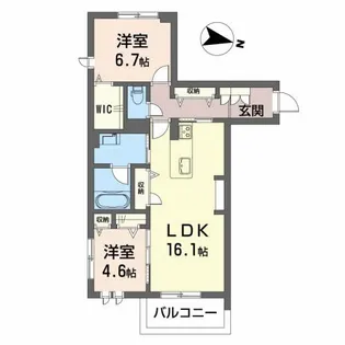 サニーウエスト【2階】の間取り