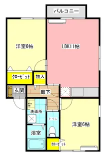 プラムコートA【2階】の間取り