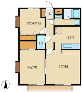 リッチ・フィールド2番館【2階】の間取り