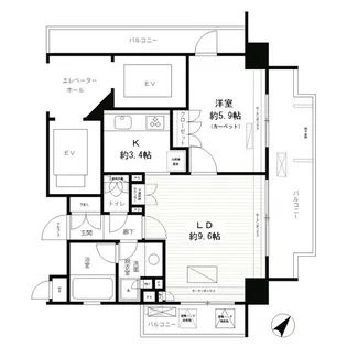 東京都渋谷区富ヶ谷2【マンション】の間取り