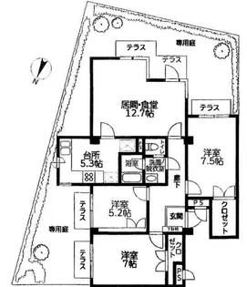 エクレール代官山【1階】の間取り