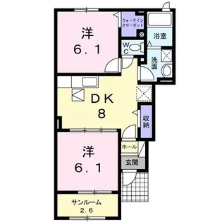 アークヒルズ知手D【1階】の間取り