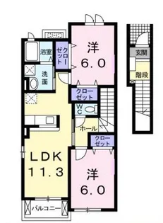 ガーデンハウス バーミィ B【2階】の間取り