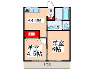 実徳ハイツ【1階】の間取り