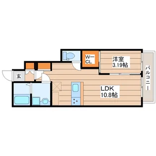 クラージュ長町【1階】の間取り