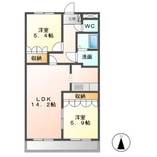 グランディール弐番館【2階】の間取り