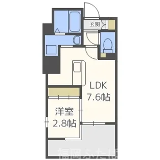 レジデンシャルヒルズリバープレイス【9階】の間取り