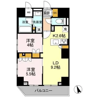 リーラ品川戸越【10階】の間取り