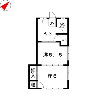 第3井上荘【1階】の間取り