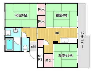 鴨池二丁目団地2号棟【7階】の間取り