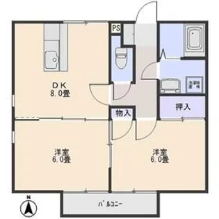 グリーンシティー【2階】の間取り