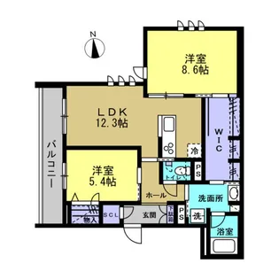 イーエムサン【2階】の間取り