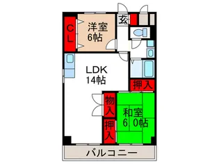 セントポ-リア東豊中【5階】の間取り