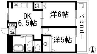 ヴィラ北野【1階】の間取り