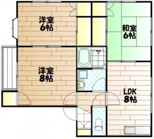ラシェールAB棟【2階】の間取り