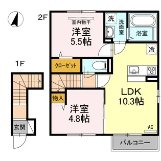 TIARAI【2階】の間取り