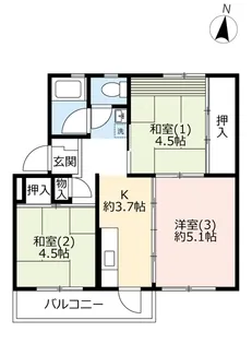 UR相模台【5階】の間取り