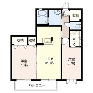 グランベリーコートA【2階】の間取り