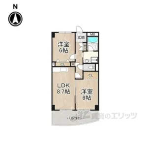 パークモダン伊丹【5階】の間取り