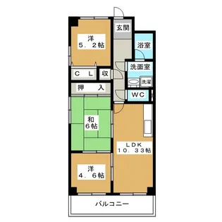 TWINS白壁S棟【5階】の間取り