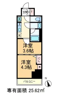BPRレジデンス王子イースト【2階】の間取り