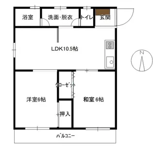 レインボーハイツ【4階】の間取り