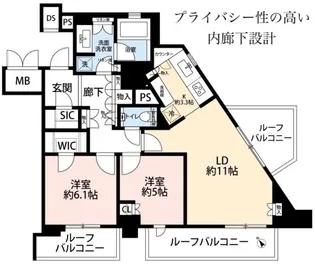 ジオ四谷坂町【7階】の間取り