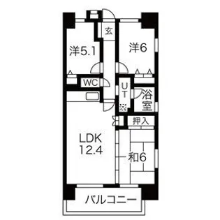 元今泉レジデンス【13階】の間取り