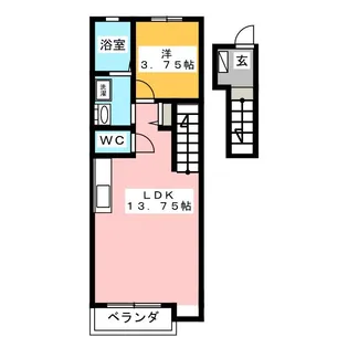 テックメイト二之宮【2階】の間取り