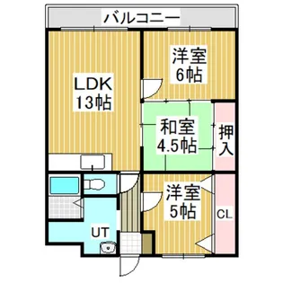 シャトーサンライズ【1階】の間取り