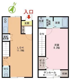 Fleurs【1階】の間取り