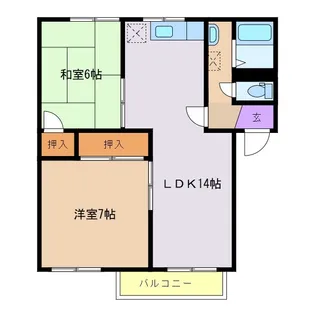 パークタウン白山A【1階】の間取り