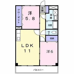 ロンポアン【5階】の間取り