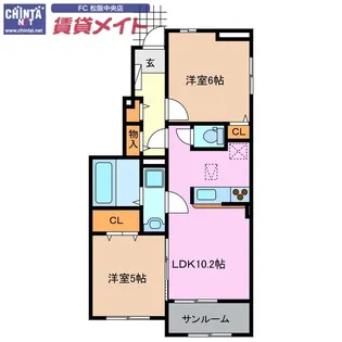 アマベル A【1階】の間取り