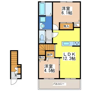 レトア シャルールII【2階】の間取り