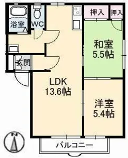 モンシャトーコトブキ B棟【2階】の間取り