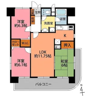 ヒューマンズ六ッ門【7階】の間取り