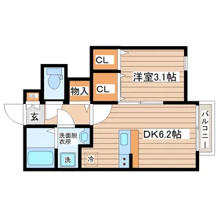 LINK STAGE富沢駅前III【1階】の間取り