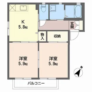 カーサ・フィオーレA【1階】の間取り