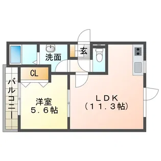 J・Gate若草【1階】の間取り