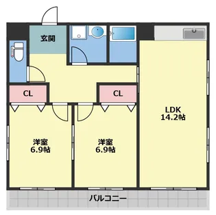 ECハイツ【3階】の間取り