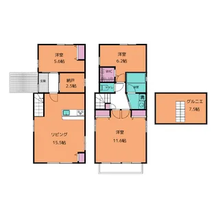 神奈川県横浜市神奈川区菅田町【一戸建】の間取り