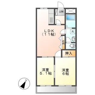 サンルームひまわり【1階】の間取り