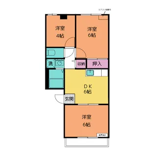 サニーハイツB棟【2階】の間取り